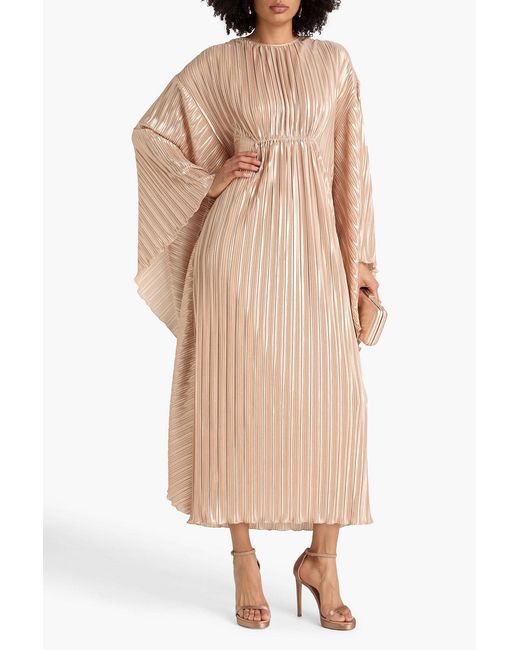 Jonathan Simkhai Metallic Kaftan aus lamé mit falten und cape-effekt