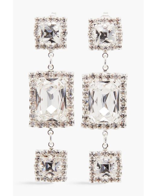Magda Butrym White Silver-tone Crystal Earrings