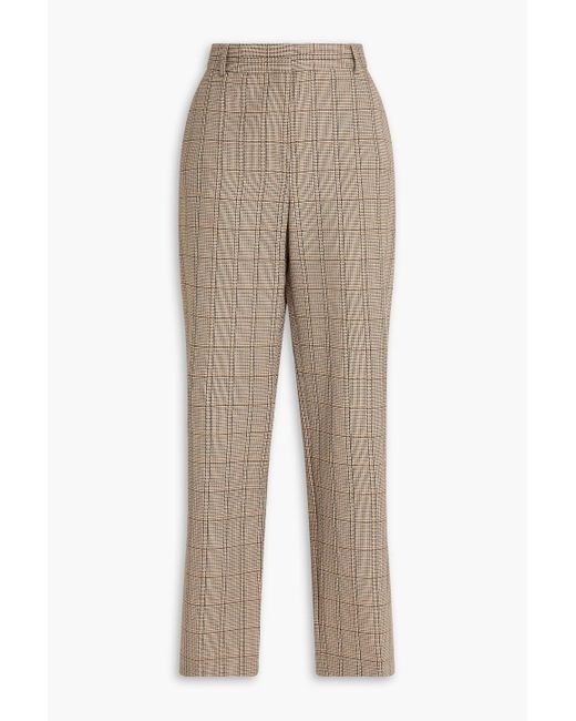 Totême  Natural Houndstooth Wool-tweed Wide-leg Pants