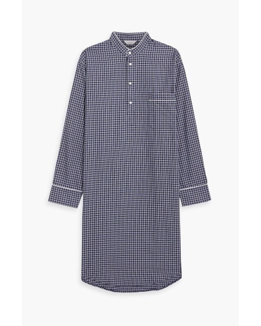Derek Rose Blue Checked Cotton-twill Pajama Top for men