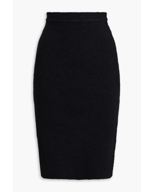 Wardrobe NYC Black Brushed Ribbed Cotton-Blend Skirt