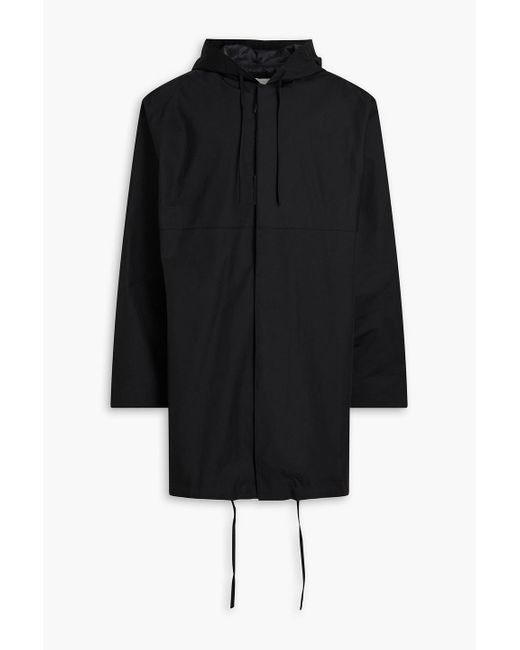 Studio Nicholson Black Cotton-blend Hooded Raincoat for men