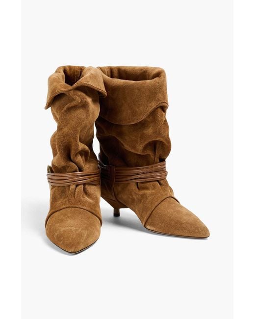 Isabel Marant Brown Edrika Embellished Suede Ankle Boots