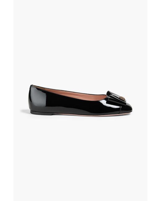 Bally Black B-bow Patent-leather Ballet Flats