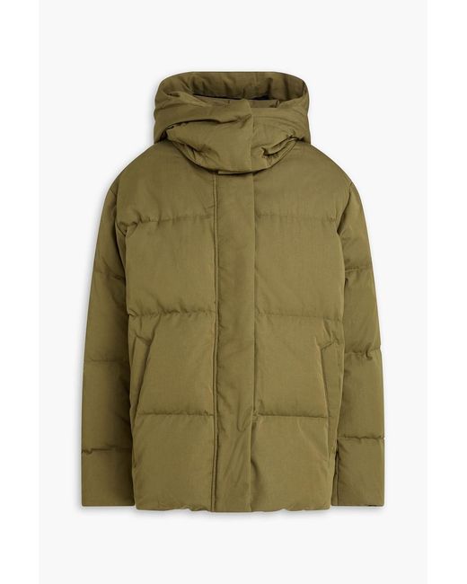 Rag & Bone Green Lenny Quilted Cotton-blend Twill Hooded Down Jacket