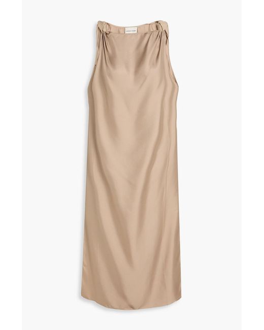 loulou de saison moun draped silk dress Sleeveless Draped Silk Midi Dress