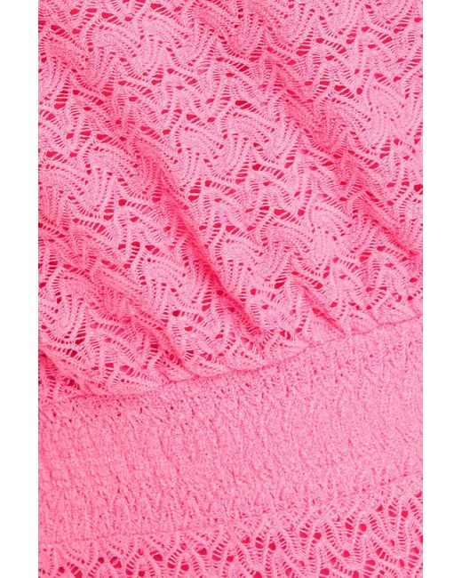 Melissa Odabash Pink Maeva Crocheted Halterneck Maxi Dress