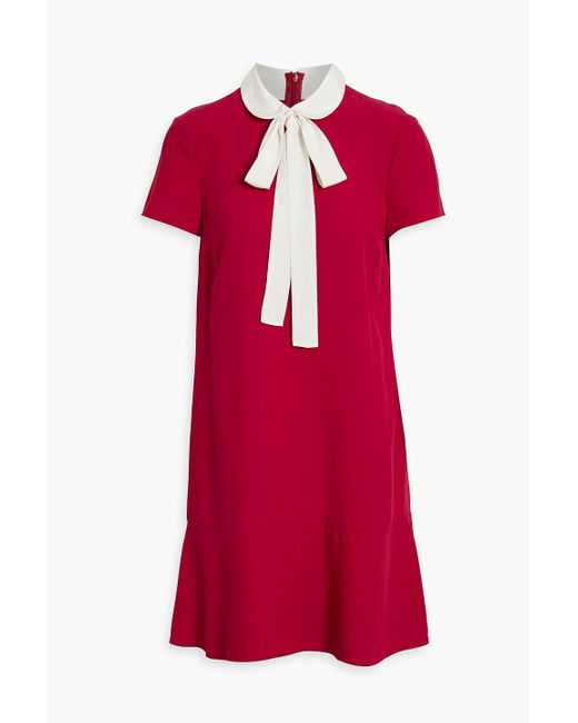 RED Valentino Red Pussy-bow Crepe De Chine Mini Dress