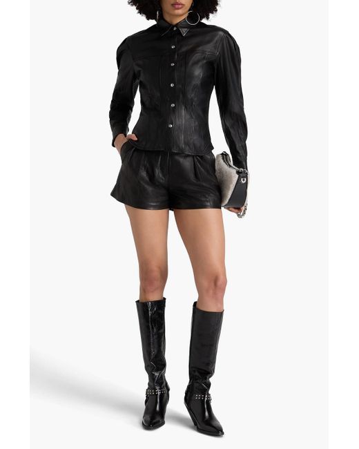 IRO Black Nuru Leather Shirt