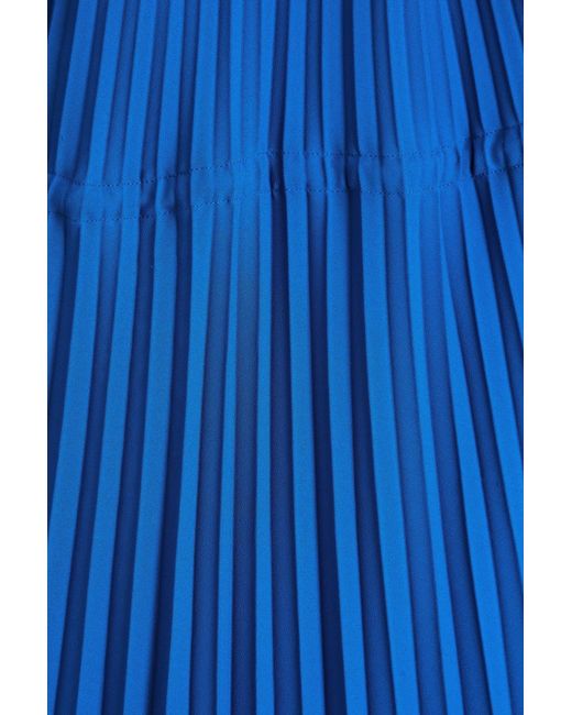 Proenza Schouler Blue Pleated Crepe Midi Dress