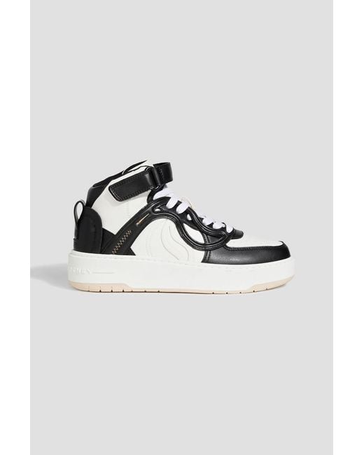 Stella McCartney White S-wave 2 Two-tone Faux Leather High-top Sneakers