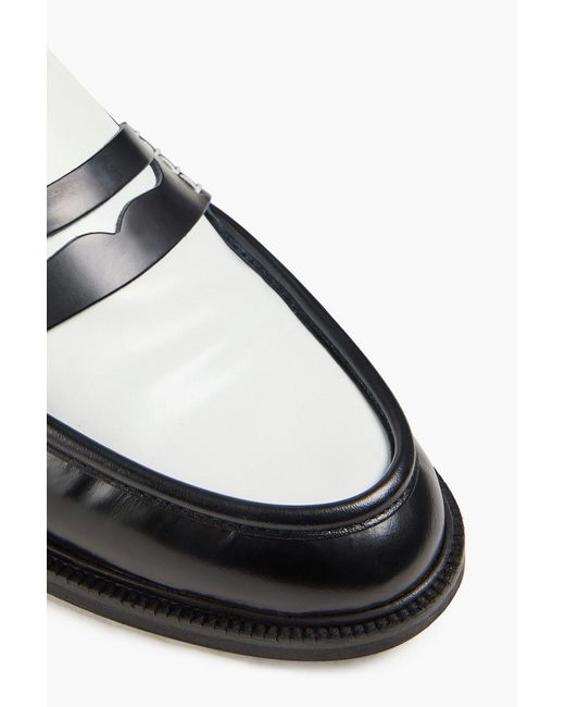 Claudie Pierlot Black Two-Tone Glossed-Leather Loafers