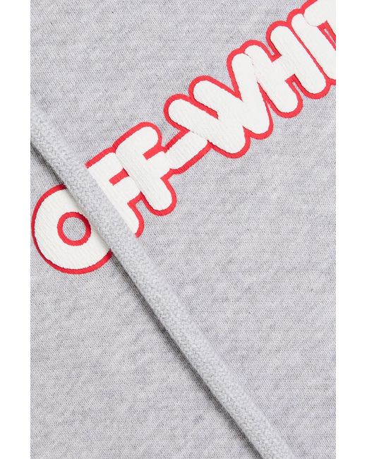 Off-White c/o Virgil Abloh White Printed French Cotton-Terry Hoodie for men