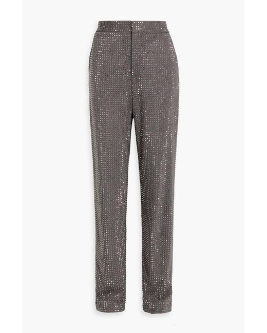 Area Gray Crystal-embellished Crepe Straight-leg Pants