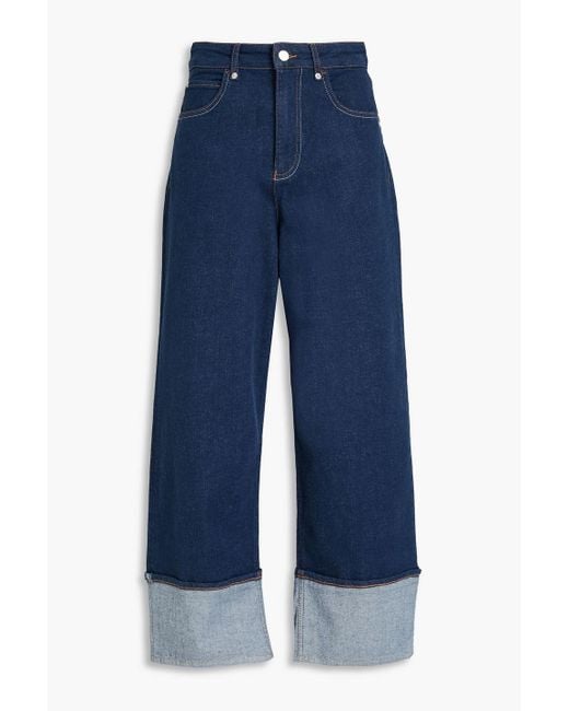 Emporio Armani Blue High-rise Wide-leg Jeans