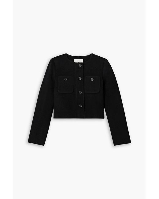 Ulla Johnson Black Eve Cropped Wool-Blend Felt Jacket