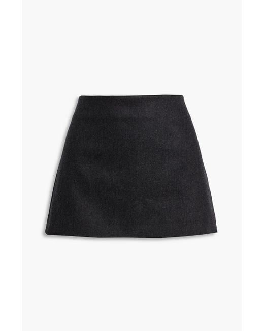 A.L.C. Black Skirt-Effect Wool-Blend Flannel Shorts