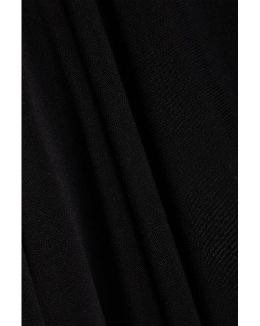 Norma Kamali Black Obie Gathered Stretch-Jersey Gown