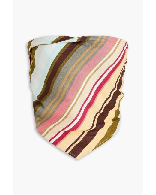 Faithfull The Brand Multicolor Antibes Strapless Striped Linen Top