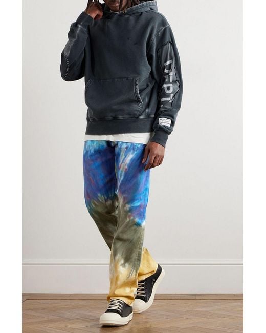 GALLERY DEPT. Blue Marley Straight-Leg Distressed Tie-Dyed Jeans for men