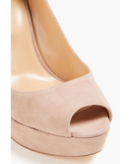 Sergio Rossi Pink Suede Platform Pumps