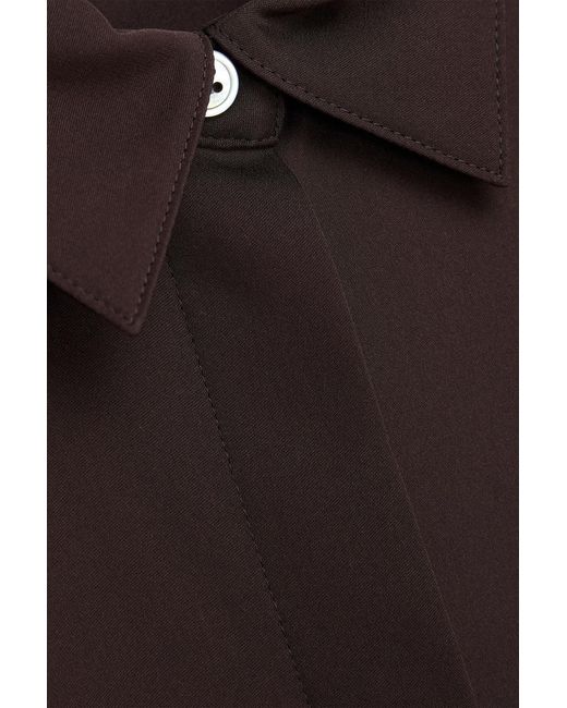Theory Brown Silk Crepe De Chine Shirt