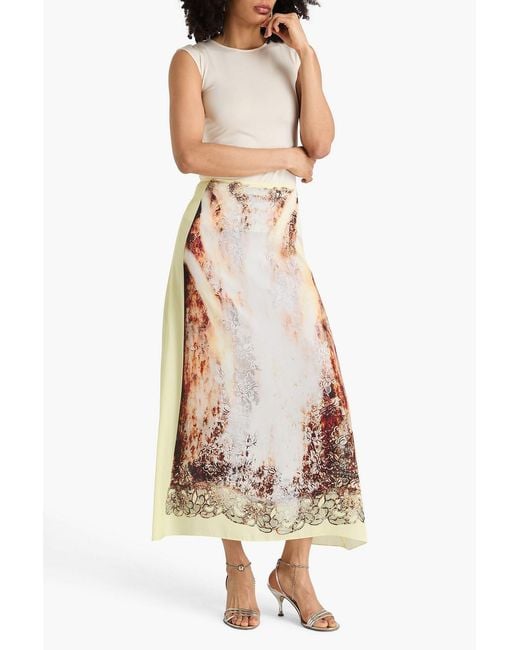 Y. Project Yellow Printed Satin Maxi Skirt
