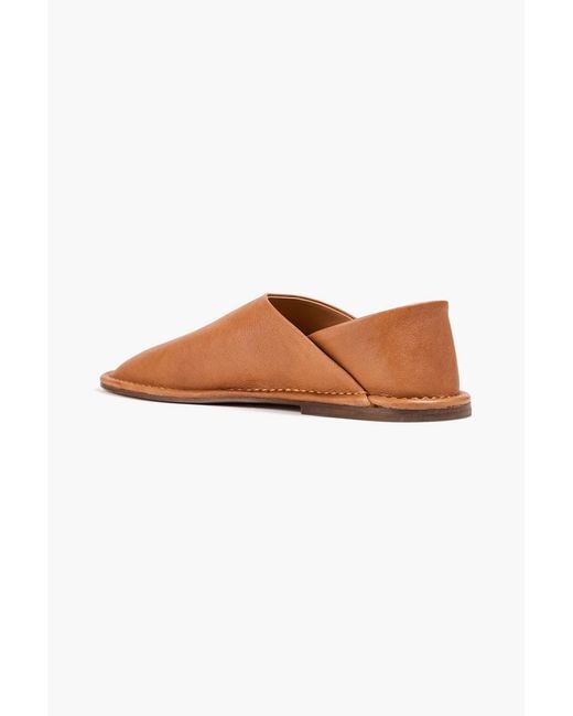 Sandro White Leather Collapsible-heel Slippers for men