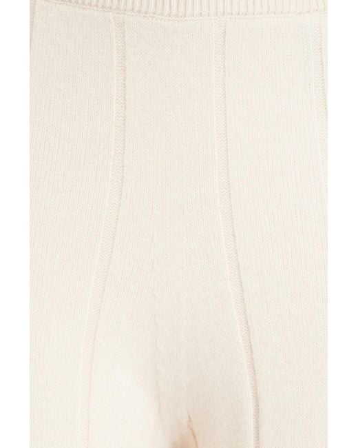 Joseph Natural Ribbed Merino Wool-blend Flared Pants