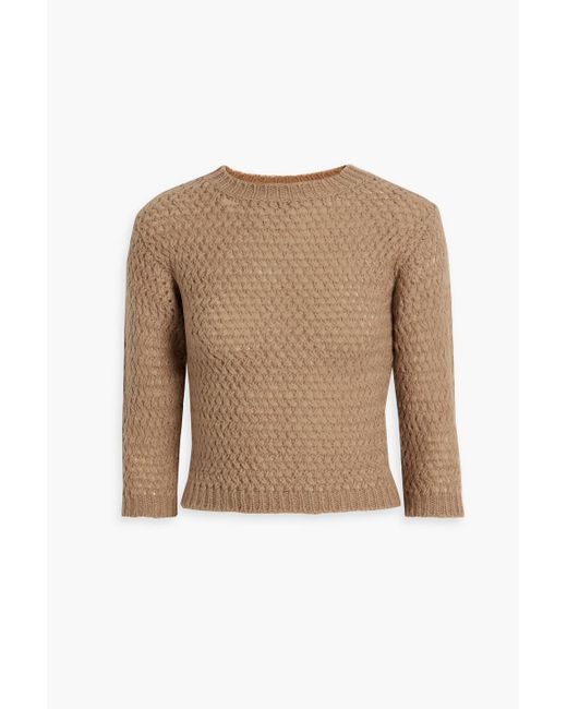 RED Valentino Natural Brushed Open-knit Sweater