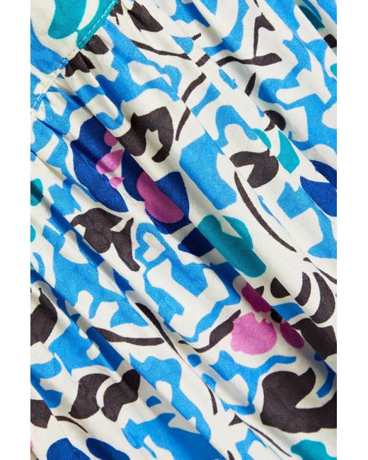 Ba&sh Blue Ova Cutout Printed Jacquard Maxi Dress