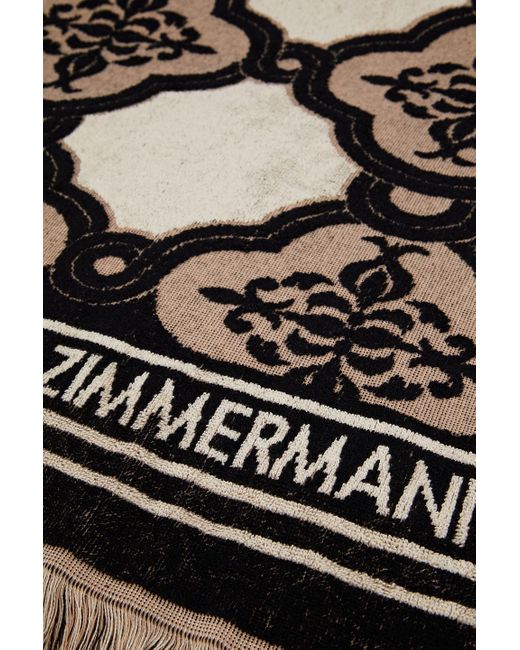 Zimmermann Black Cotton-terry Jacquard Beach Towel