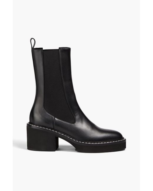 Khaite Black Leather Chelsea Boots
