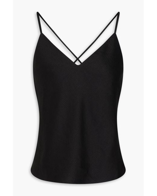 Theory Black Linen-Blend Twill Camisole
