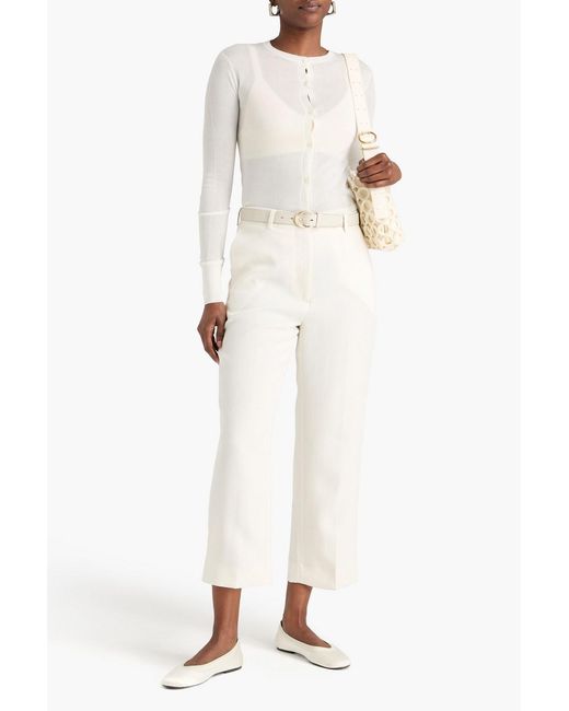 Totême White Lyocell-blend Cardigan
