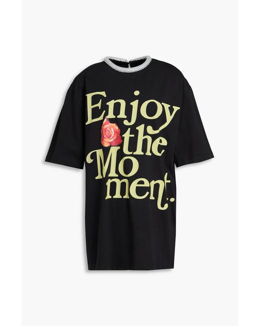 3.1 Phillip Lim Black Crystal-Embellished Printed Cotton-Jersey T-Shirt