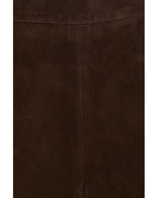Vince Brown Suede Midi Skirt