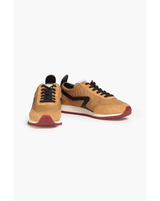 Rag & Bone Yellow Leather, Shell And Suede Sneakers