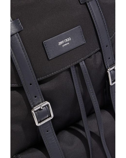 Jimmy Choo Filmore Leather-trimmed Twill Backpack in Black for Men