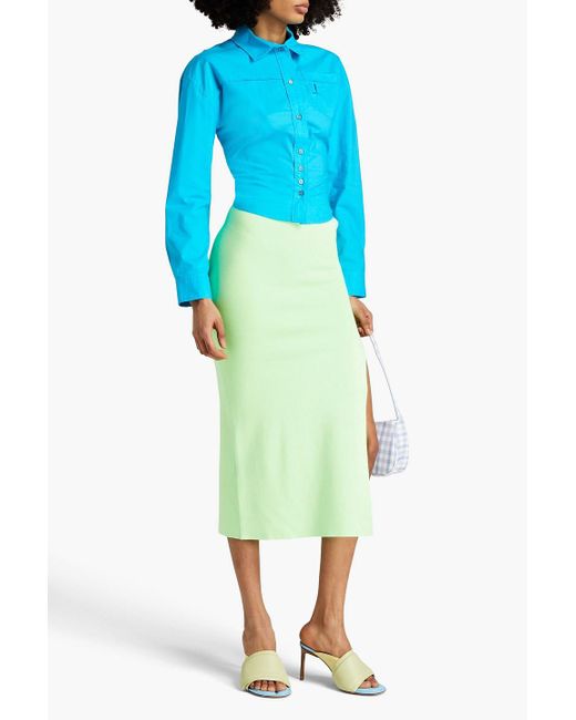 Jacquemus Blue Aqua Cutout Cotton-poplin Shirt