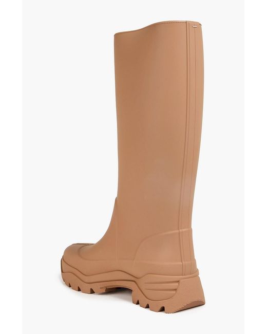 Maison Margiela Brown Tabi Split-Toe Rubber Rain Boots for men