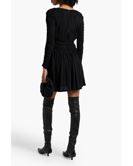 TOVE Black Romy Ruched Stretch-jersey Mini Dress