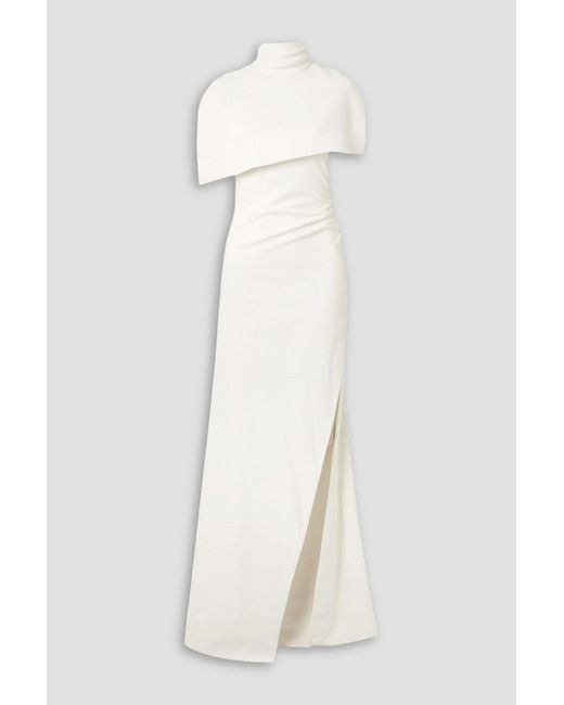 Brandon Maxwell White Cape-effect Crepe Gown
