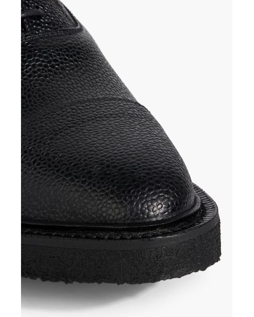 Thom Browne Black Pebbled-leather Oxford Shoes for men