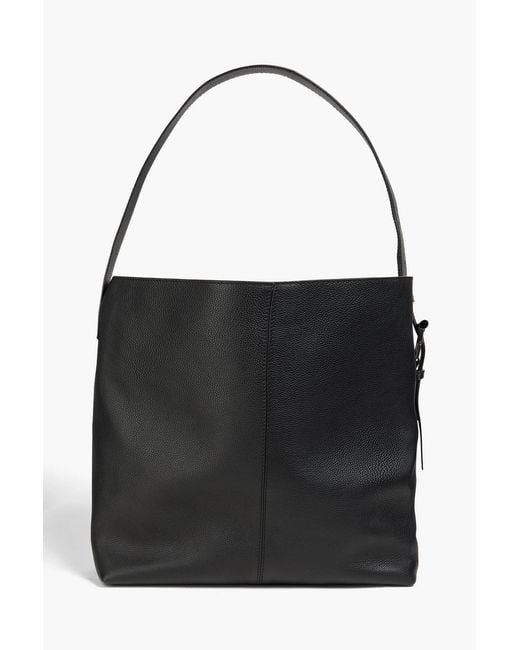 Alexander McQueen Black T-Bar Sling Pebbled-Leather Shoulder Bag