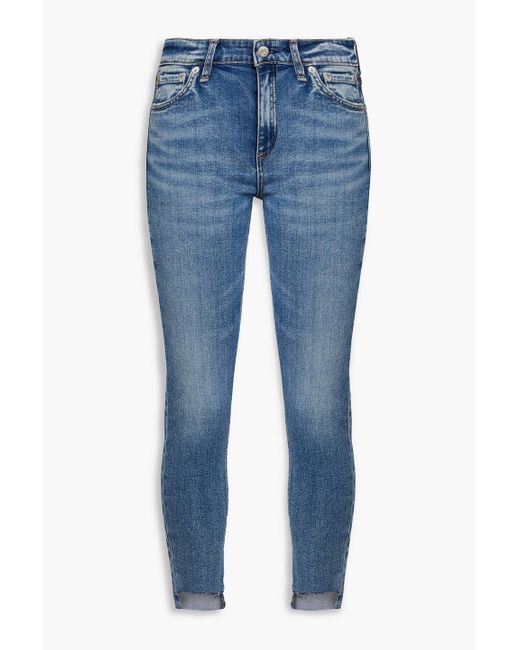Rag & Bone Blue Monterosso hoch sitzende cropped skinny jeans