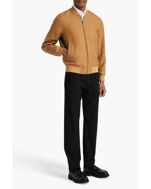 Sandro Natural Wool-blend Twill Bomber Jacket for men