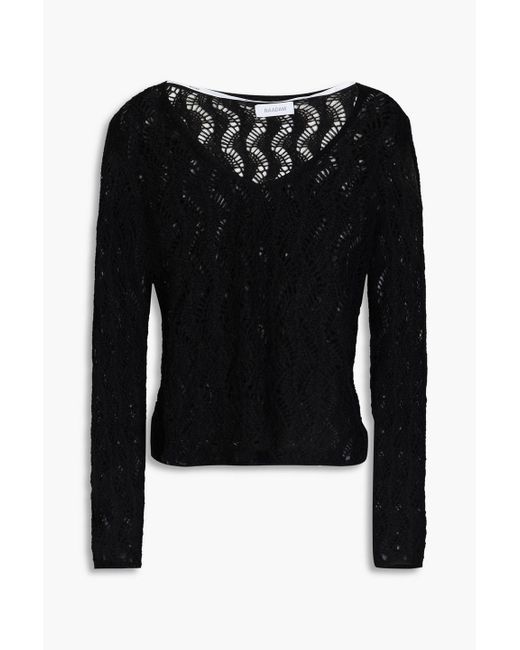 NAADAM Black Kaschmirpullover in lochstrick