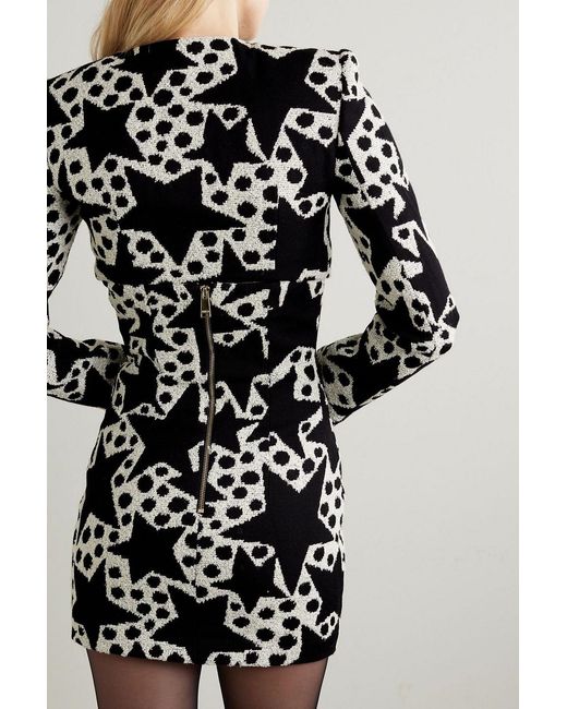 Area Black Cropped Embellished Cotton-blend Jacquard Blazer