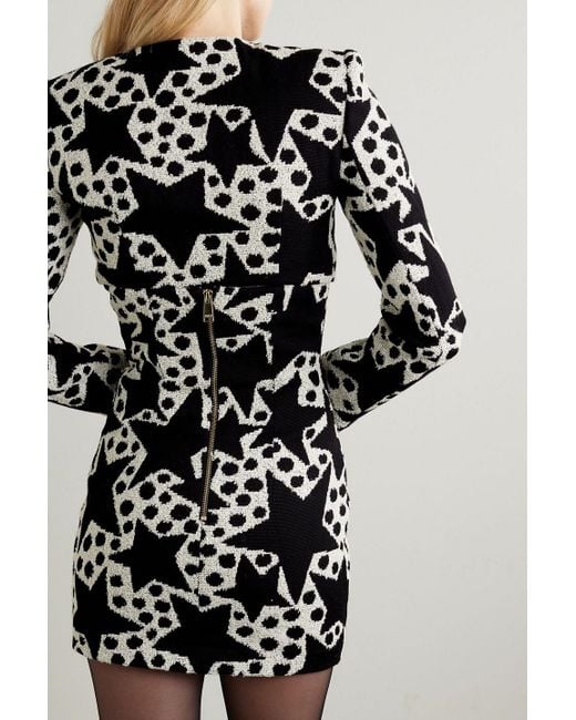 Area Black Cropped Embellished Cotton-blend Jacquard Blazer